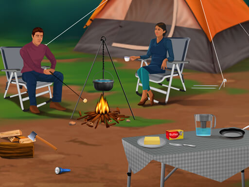 Camping - Chemical and Physical Changes Interactive Simulation chemistry-simulations-campout